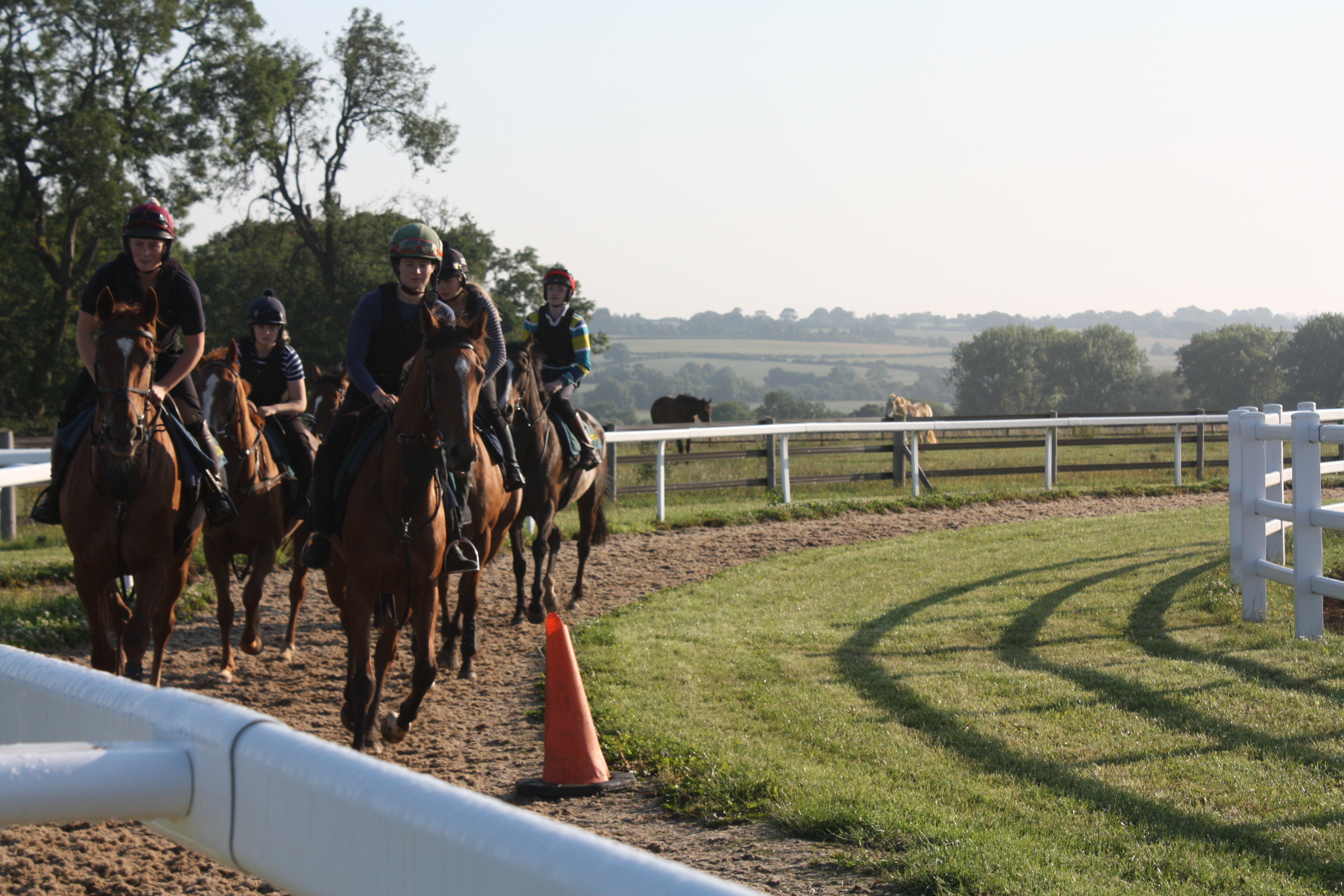 The team warming up the horses.